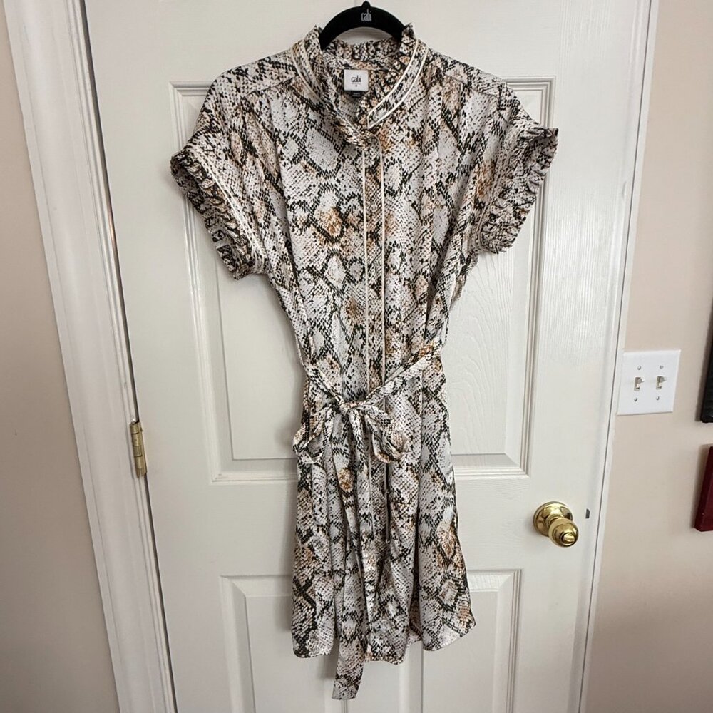 EUC Cabi Cobra Dress style 6759 size Small snakepront fabric w/belt - Picture 2 of 8